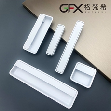 Невидимая рука 肤感暖白色隐形暗藏柜门拉手简约北欧开槽纯白衣柜抽屉内嵌暗把手