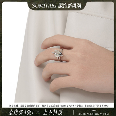 taobao agent Sumiyaki Original Star Eye Series Ring Line A sense of Line Full of the Niche Ins Wind Light Luxury Couple