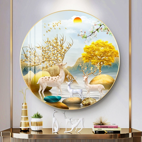 Живорная живопись с алмазом Zhaocai Elk 2023 Новая полная алмазная гостиная подъезда ручные