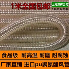 Кромкооблицовочный станок pu聚氨酯风管镀铜钢丝软管透明波纹木工吸尘通风管内径45mm42 600