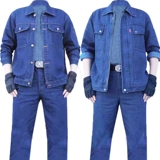Хлопковый износостойкий джинсовый комбинезон, увеличенная толщина, защита от ожогов