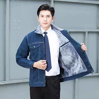 Джинсовая флисовая куртка с молнией