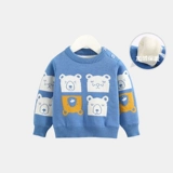 Детский утепленный свитер, зимний трикотажный лонгслив для мальчиков, коллекция 2021