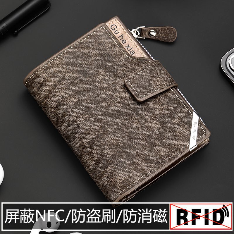 Brown, multiple card slots and large capacity★Upgraded anti-theft brush