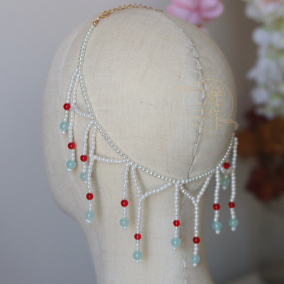 taobao agent Soft woven necklace with tassels, chain, Hanfu, hair accessory, cheongsam