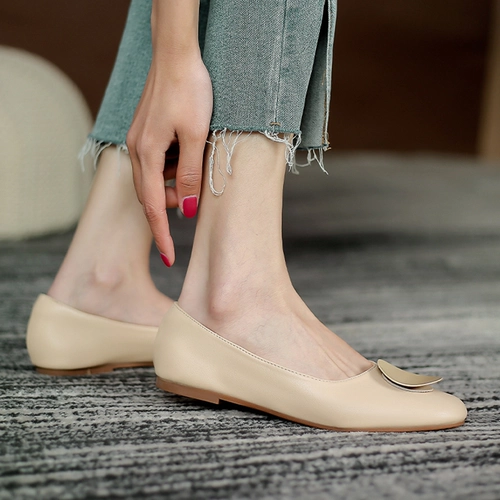 H.H Обувь い 方 H H 平 H H Французская стиль одна -мягкая кожаная бабушка