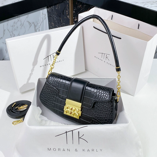 Ретро демисезонная сумка подмышку, сумка на одно плечо, из натуральной кожи, французский стиль, изысканный стиль, в западном стиле