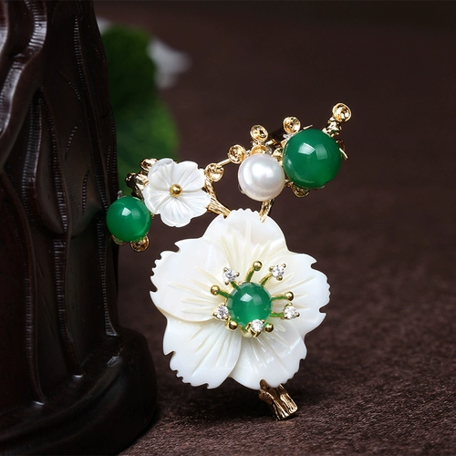 Ретро этническая брошь, аксессуар на лацкан, куртка, булавка, кардиган, этнический стиль, в цветочек, простой крой