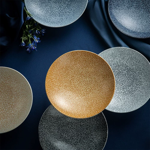 Импортная обеденная тарелка, элитный металлический цветовой круг, Германия, 23см