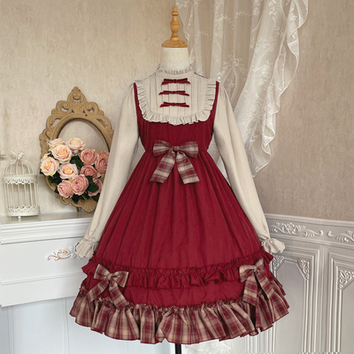 taobao agent Little Red Riding Hood, genuine summer dress, long sleeve, Lolita style
