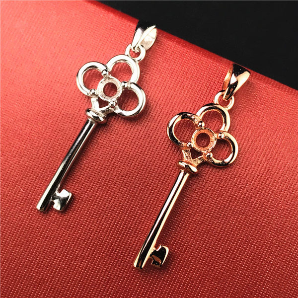 Подвеска для ключей, оригинальная дизайнерская инкрустация камня, с драгоценным камнем, в корейском стиле, серебро 925 пробы, золото 750 пробы