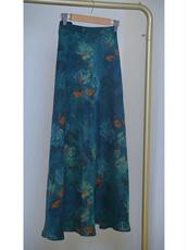 Плюс размер бюста платье 清仓捡漏~牛x货 巨炸裂！高级感新中式国风蓝色印花高腰a字半身裙