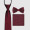 三件套装8cm免打拉链款领带+双折领结+口袋巾