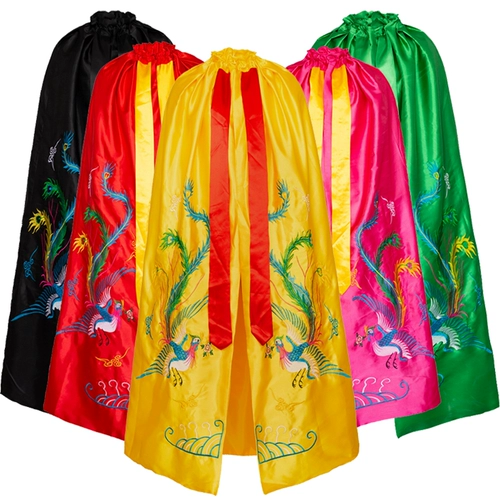 Накидка, плащ, чай Тегуаньинь, с вышивкой, дракон и феникс