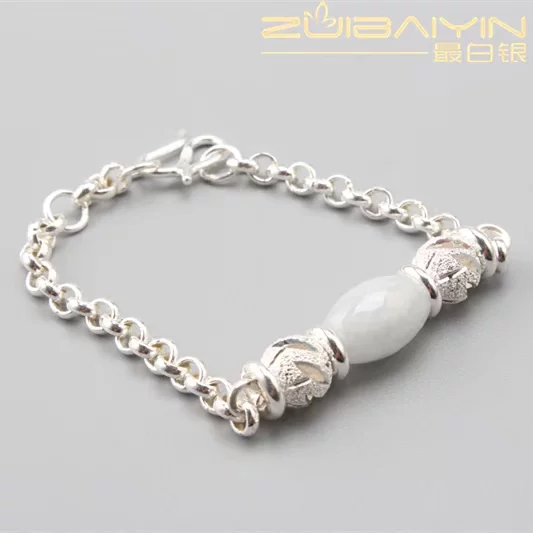 Hello kitty, children's fashionable silver bracelet, long chain, (Physicals), silver 990 sample, Japanese and Korean