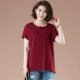 T-shirt của phụ nữ mùa hè ngắn tay cộng với chất béo cộng với kích thước của phụ nữ bông lỏng lẻo từ bi người mẹ trung niên là áo mỏng áo sơ mi nhỏ - Áo phông