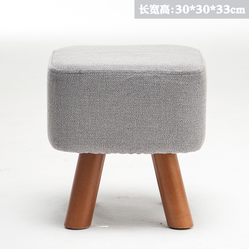 small stool solid wood heightened leather stool square stool creative fashion shoe changing stool fashion fabric sofa low stool bench footstool