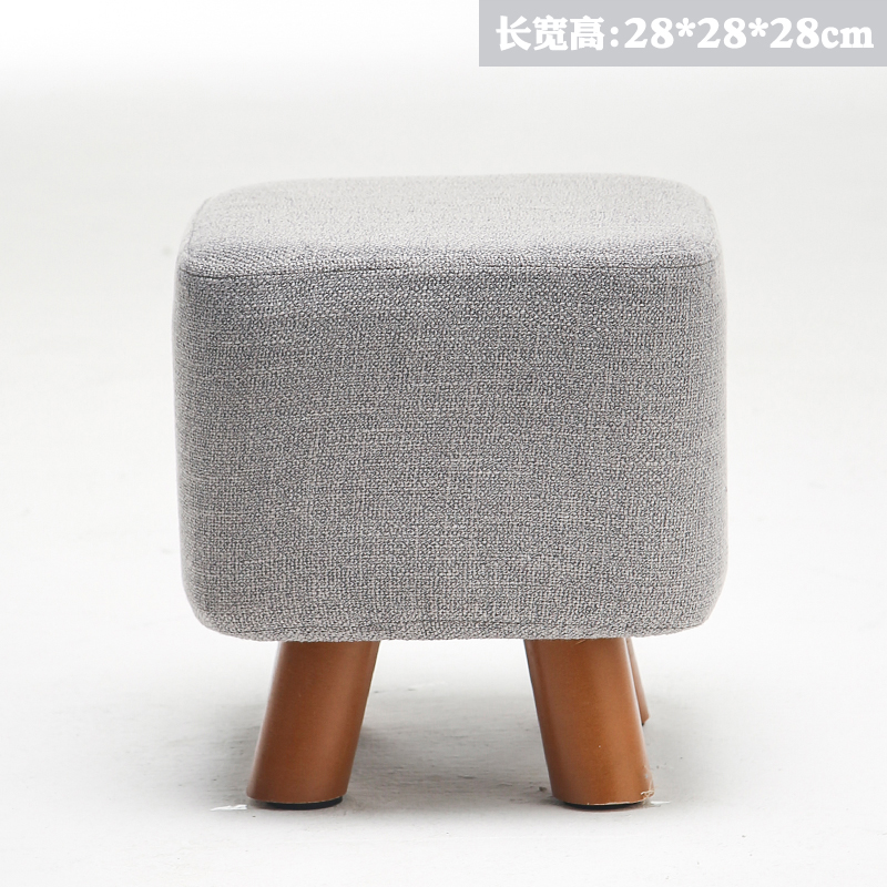 small stool solid wood heightened leather stool square stool creative fashion shoe changing stool fashion fabric sofa low stool bench footstool