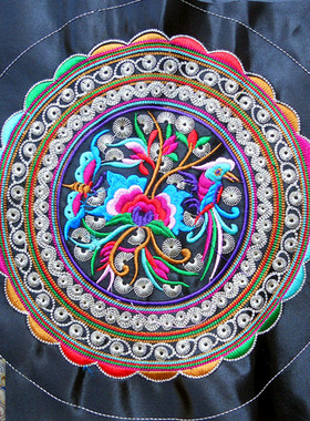 苗族挑花 机绣绣片 民族刺绣绣花绣布 家居装饰布艺软饰