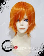 Синие чернила, парик оранжевый, оранжевый, анти - жар, шелк, дьякон Кимико.