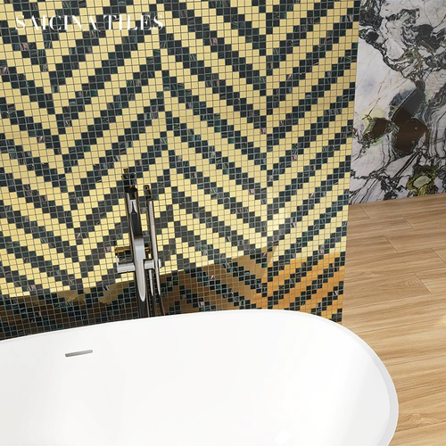 Темно -зеленая стеклянная мозаичная плитка темно -зеленая w головоломка туалетная ванная комната ресторан кухня туалет балконная плитка настенная плитка