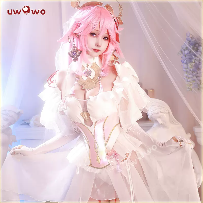 现货悠窝窝Uwowo原神八重神子同人花嫁cosplay服装女婚纱礼服-Taobao