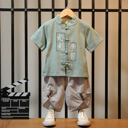 Ханьфу, костюм мальчика цветочника, летняя одежда для мальчиков, платье, летняя детская одежда для мальчика, детская одежда, наряд на выход, китайский стиль