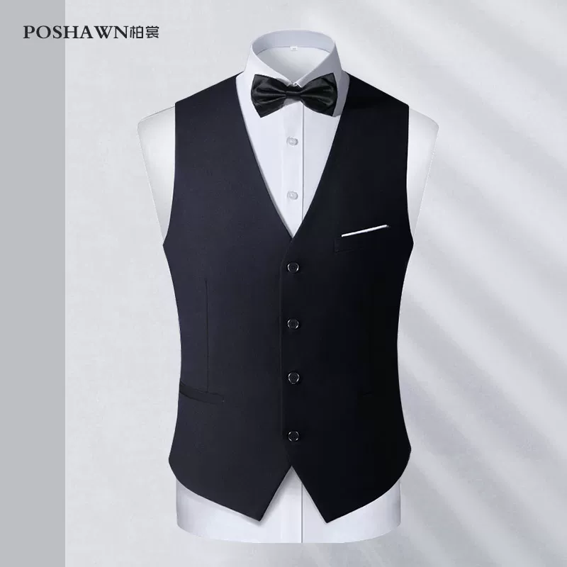 Костюм, мужской набор, черное платье, 3 предмета, Slim fit