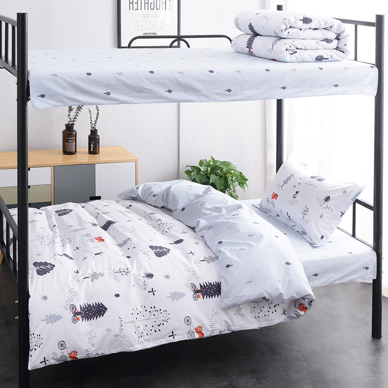 college students' dormitory bedding three piece set of pure cotton quilt set 0.9m bed single set of quilt set