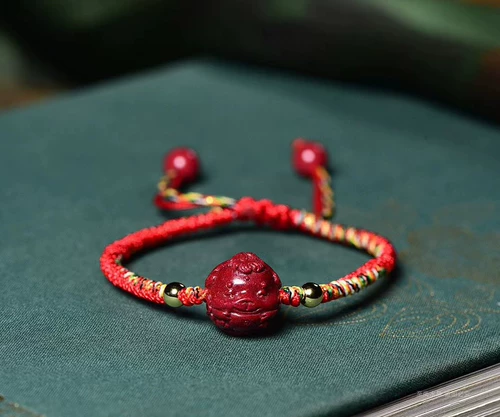 Натуральная природная руда, браслет подходит для мужчин и женщин, аксессуар, цвета киновари, китайский гороскоп
