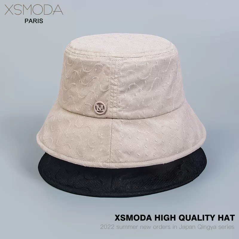 XSMODA2022夏天网纱薄透气日本平顶渔夫帽时尚女棒球帽子凉帽盆帽