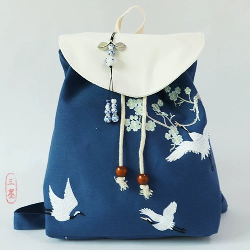 Ретро этническое ханьфу, школьный рюкзак, с вышивкой, этнический стиль