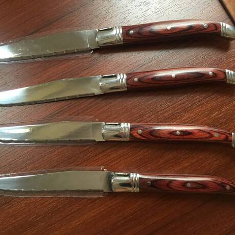 清仓 法国 laguiole拉吉奥乐同款 红彩木柄牛排刀不锈钢牛扒刀