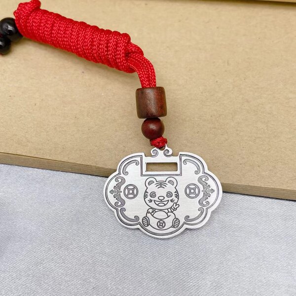 S999 серебро 925 пробы зодиака тигр Год ребенок серебряным замком твердый надпись замок долголетия ребенок дети ребенок полнолуние полный год подарок