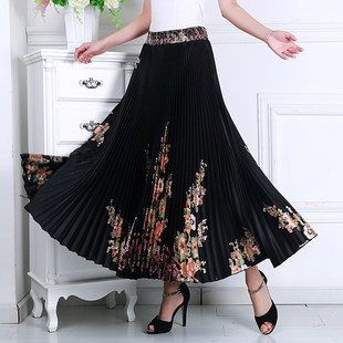 Summer dancing silk skirt for mother, for middle age, plus size