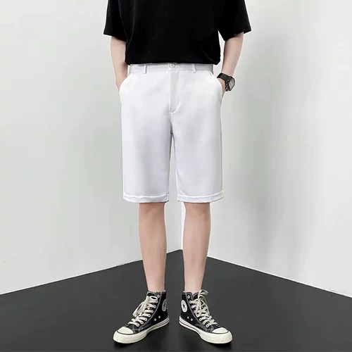 Штаны для отдыха, белые шорты, универсальный костюм, свободный прямой крой, облегающий крой