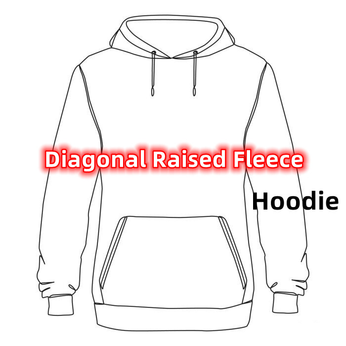 thumbnail for CPReps #ProID004 Diagonal Raised Fleece Hoodie 袋鼠口袋卫衣