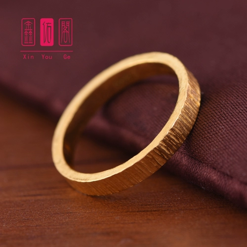 Золотое твердое оригинальное брендовое кольцо ручной работы для влюбленных