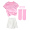 粉色 短袖+袜子 加白短裤