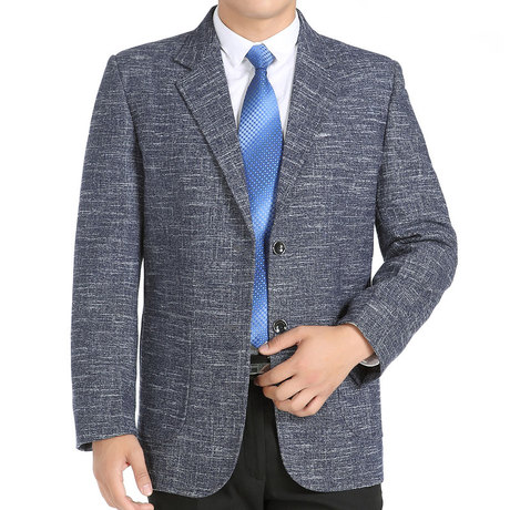 春秋款中年男士西服外套中老年男装商务休闲西装秋冬季爸爸装单西