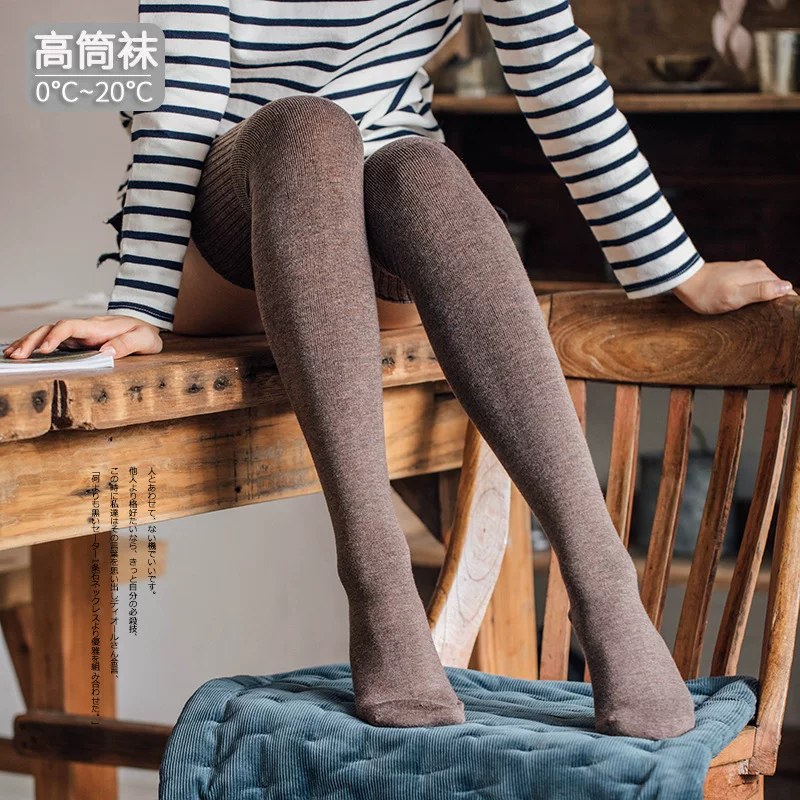 Школьная юбка из японской шерсти, бархатные высокие сапоги, осень тёплые нескользящие базовые колени