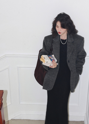 taobao agent Retro woolen advanced classic suit jacket, high-quality style