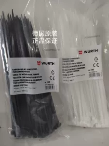 Стандартные кабельные стяжки Würth с пластиковой пряжкой Кабельные стяжки WURTH черные - 3,6X200-502131