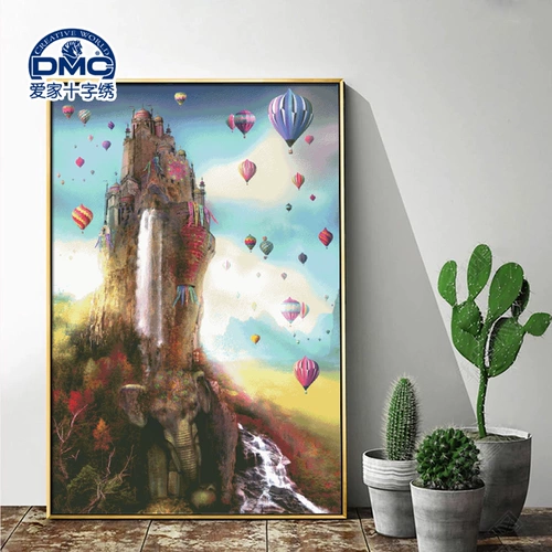 Французский DMC Cross Ending Kit Landscape Living Room Спальня Точная печать Rainbow Valley Hot Petalian Castle