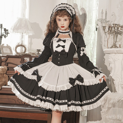 taobao agent Original genuine little maid Lolita Gothic maid costumes cuteness, pure desire Halloween autumn and winter doll girl feel