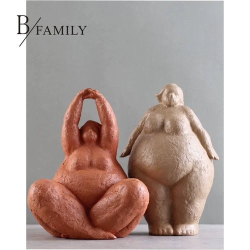 Северный стиль абстрактный имитация глиняная скульптура жирная женщина