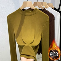 Желто-зеленый двойной слой плюс бархатный воротник