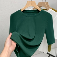 Чернила зеленая круглая шея средняя рукава