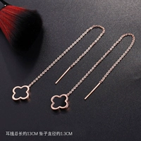 Черные серьги, четырехлистный клевер