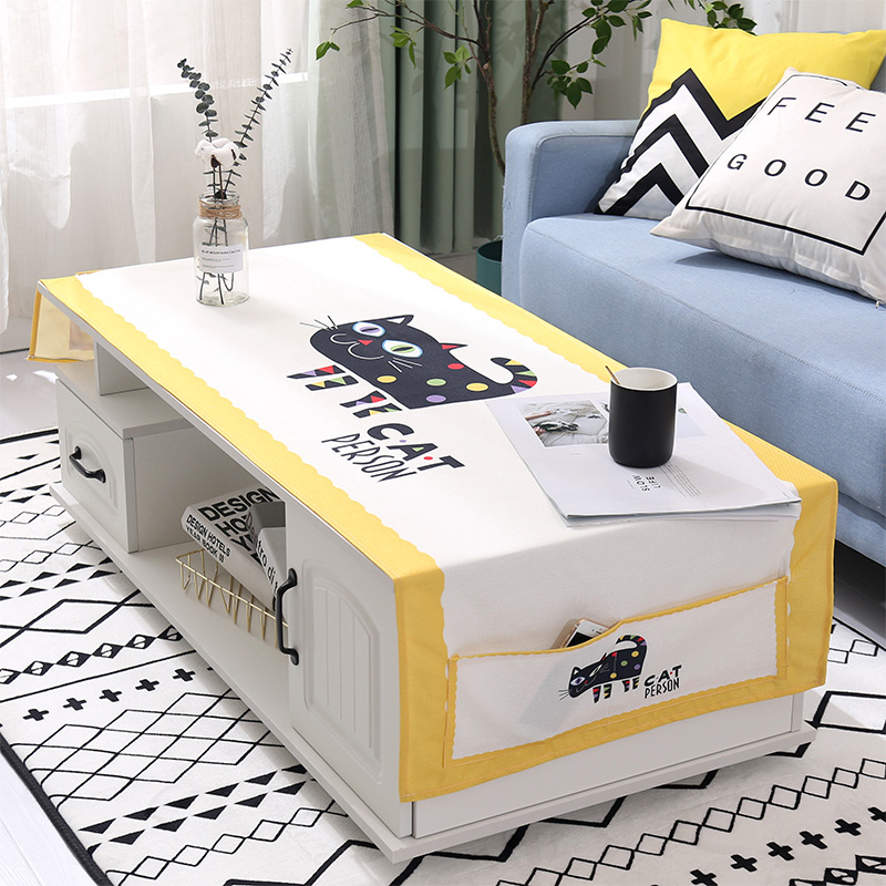 net red ins wind coffee table cloth waterproof disposable anti-scalding cotton linen cloth art rectangular table mat small coffee table tablecloth nordic